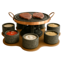 Conjunto Para Churrasco Com Base Giratória - 9 Peças